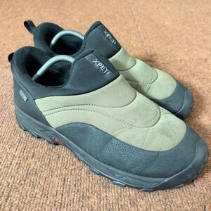 XPETI Mens Thermator Slip On Hiking Shoes Waterproof Insulated Olive Black sz 11